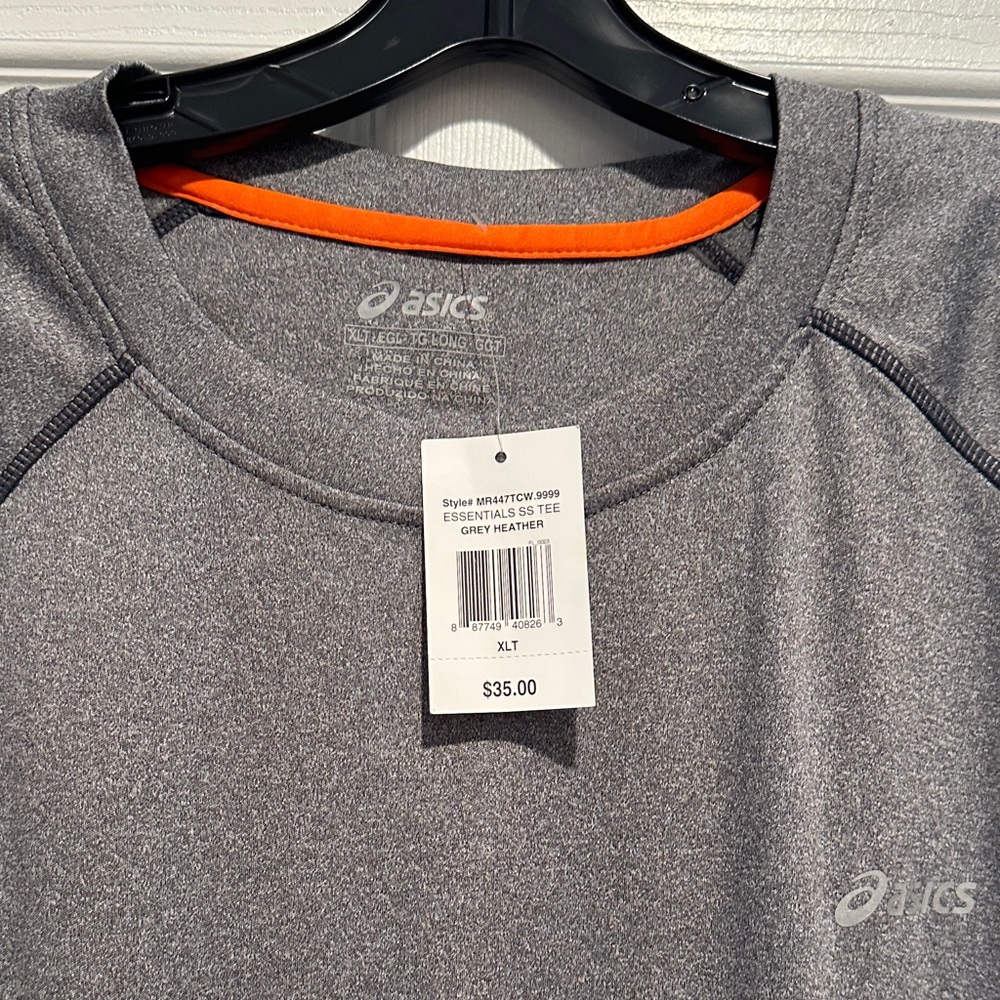 ASICS Men's Heather Gray Tee with Orange Accent